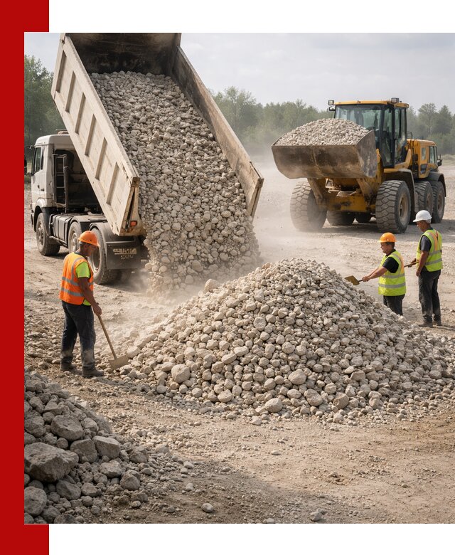 Доставка известнякового щебня фр. 40-70 в Шуе