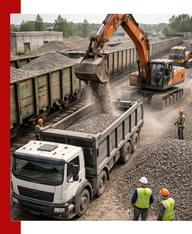 Железнодорожный щебень фракция 25–60 для поставок в Шуе