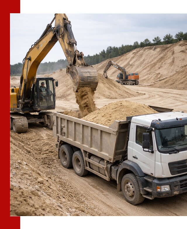 Доставка карьерного песка с самосвалами и разгрузкой в Шуе