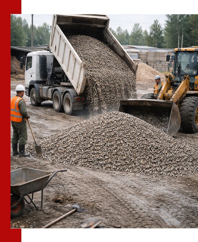 Мытый гравий с доставкой в Шуе от карьера до участка