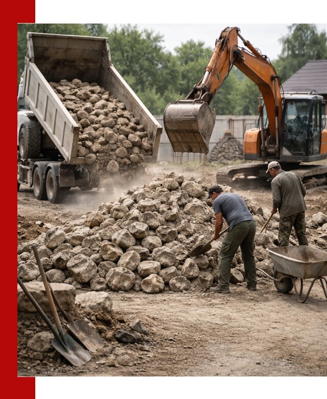 Доставка и разгрузка бутового камня в Шуе