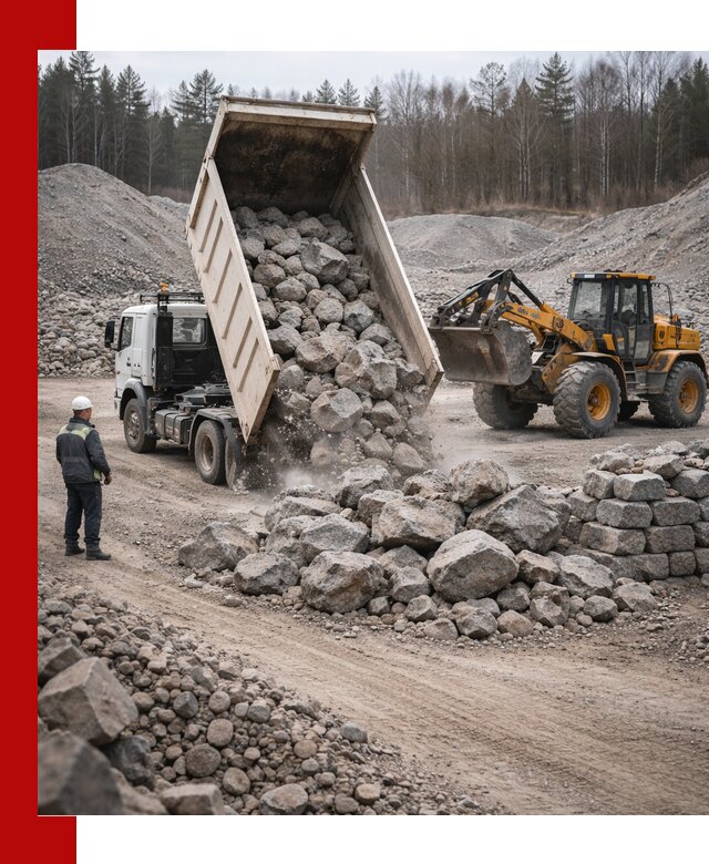 Доставка и продажа бутового гранитного камня в Шуе