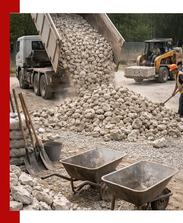 Доставка и продажа бутового известнякового камня в Шуе