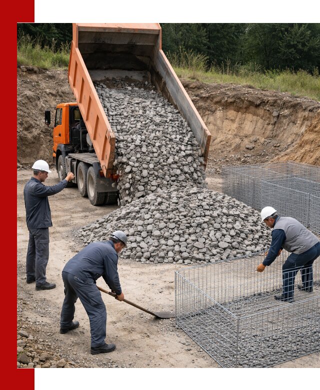 Камень для габионов с доставкой в Шуе быстро и надёжно
