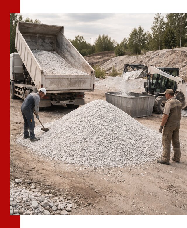 Доставка и продажа белой мраморной крошки в Шуе