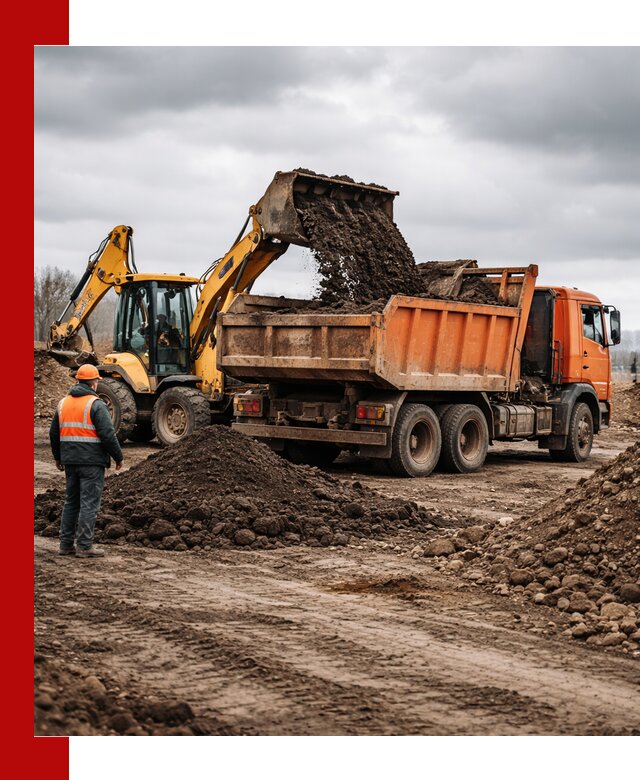 Вывоз грунта и строительного мусора в Шуе грузовыми самосвалами